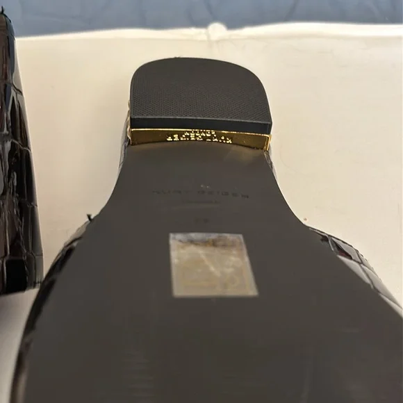 New Kurt Geiger London Chelsea Crocodile Tortoise Crystal slides gold brown 8.5 - Picture 10 of 12